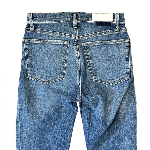 Re/Done 90s High Rise Ankle Crop Jeans Slim Fit Dusk Destroy Size 26 - Picture 6 of 6